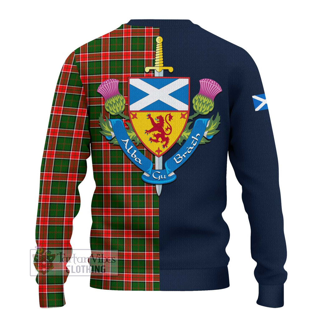 Tartan Vibes Clothing Pollock Modern Tartan Knitted Sweater with Scottish Lion Royal Arm Half Style