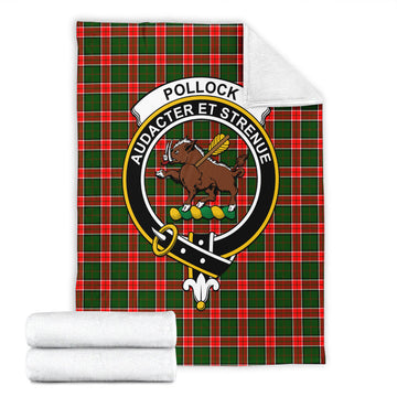 Pollock Tartan Blanket with Family Crest