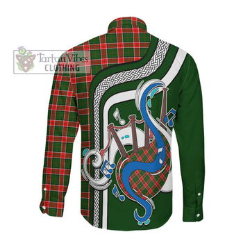 Pollock Tartan Long Sleeve Button Shirt with Epic Bagpipe Style