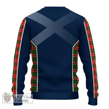 Pollock Tartan Knitted Sweater with Family Crest and Lion Rampant Vibes Sport Style