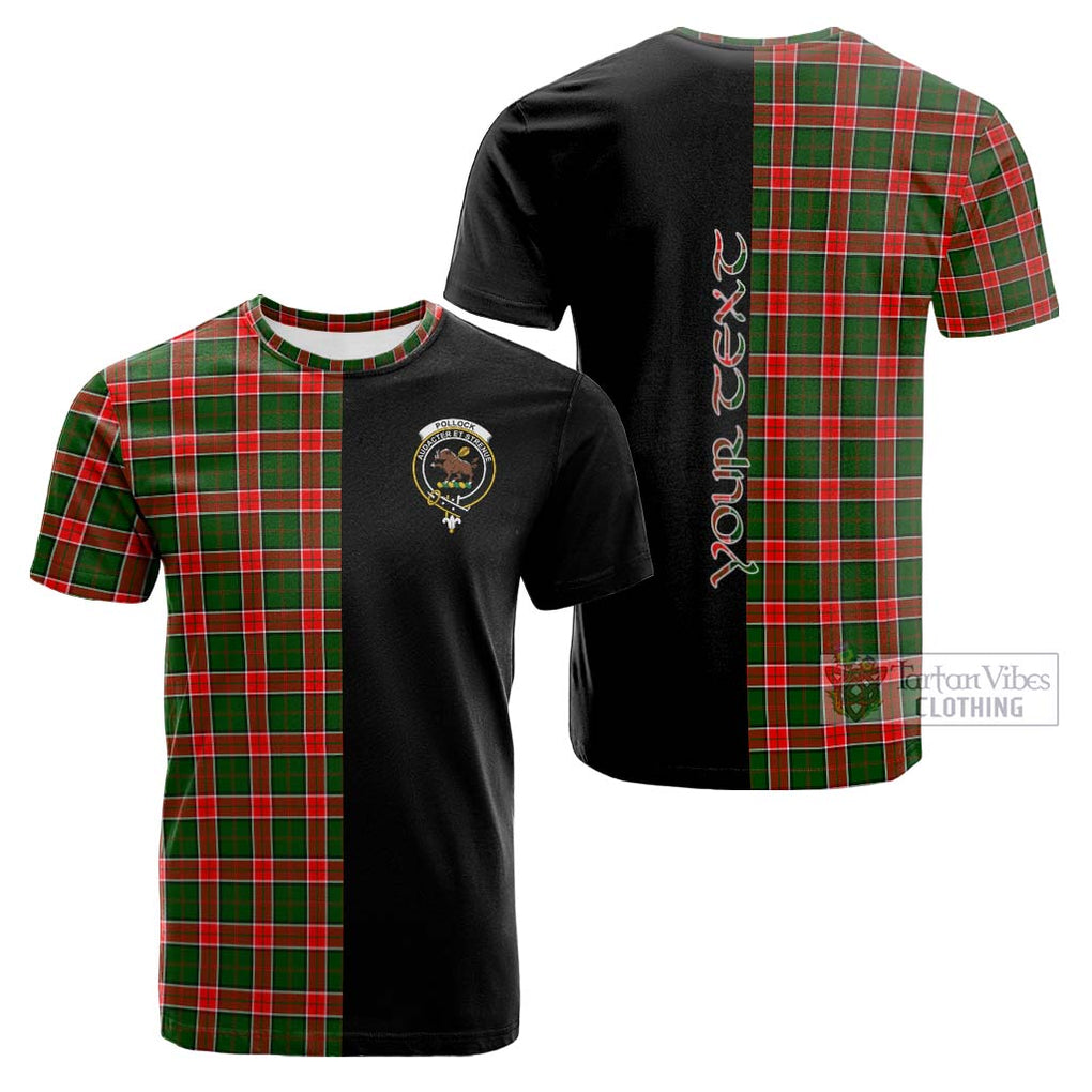 Tartan Vibes Clothing Pollock Modern Tartan Cotton T-shirt with Family Crest and Half Of Me Style