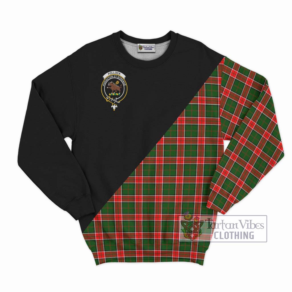 Tartan Vibes Clothing Pollock Modern Tartan Sweatshirt with Family Crest and Military Logo Style