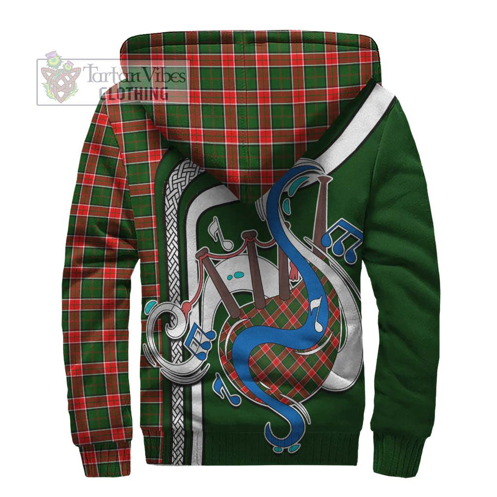 Pollock Tartan Sherpa Hoodie with Epic Bagpipe Style - Tartanvibesclothing Shop