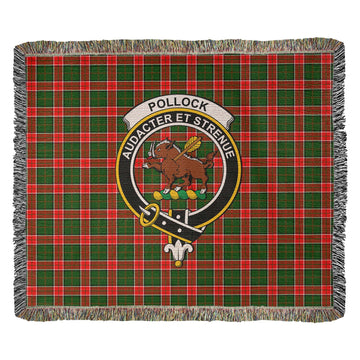 Pollock Modern Tartan Woven Blanket with Family Crest