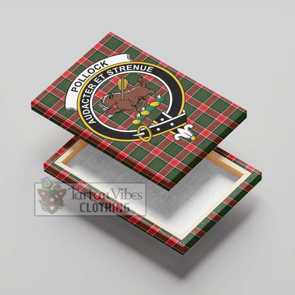 Tartan Vibes Clothing Pollock Modern Tartan Canvas Print Wall Art with Family Crest