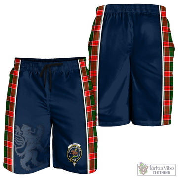 Pollock Modern Tartan Men's Shorts with Family Crest and Lion Rampant Vibes Sport Style