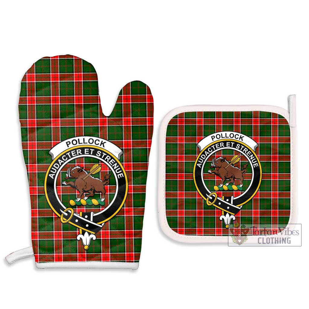 Tartan Vibes Clothing Pollock Modern Tartan Combo Oven Mitt & Pot-Holder with Family Crest