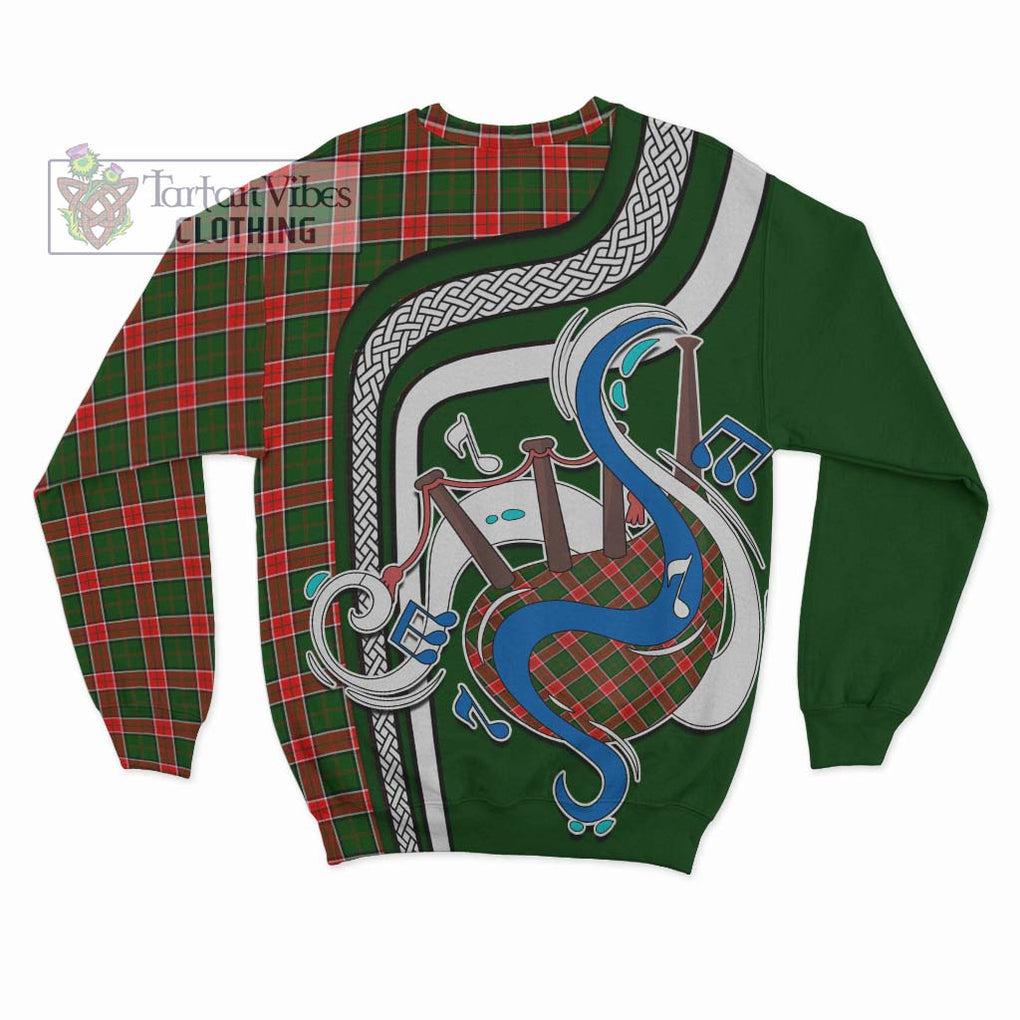 Tartan Vibes Clothing Pollock Modern Tartan Sweatshirt with Epic Bagpipe Style