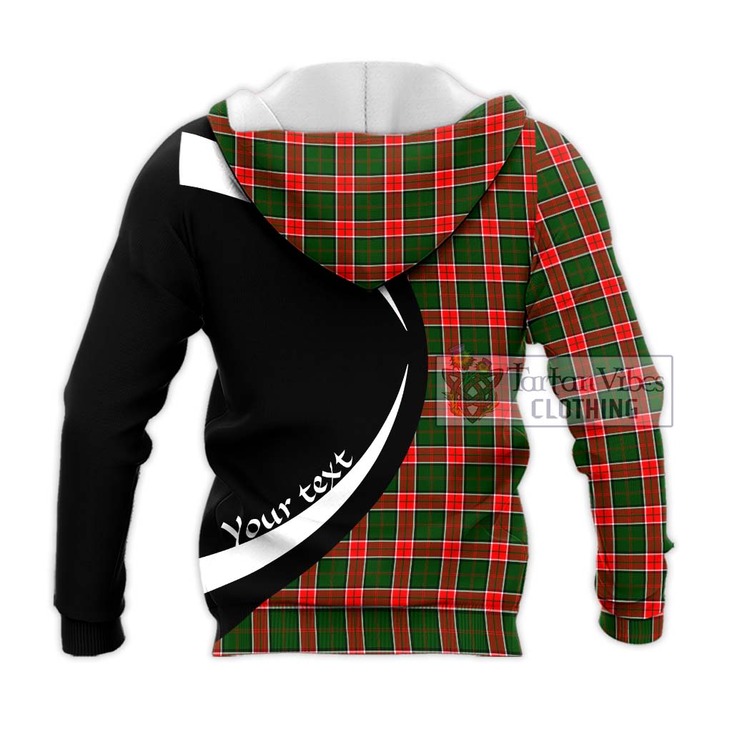 Pollock Tartan Knitted Hoodie with Family Crest Circle Style - Tartan Vibes Clothing