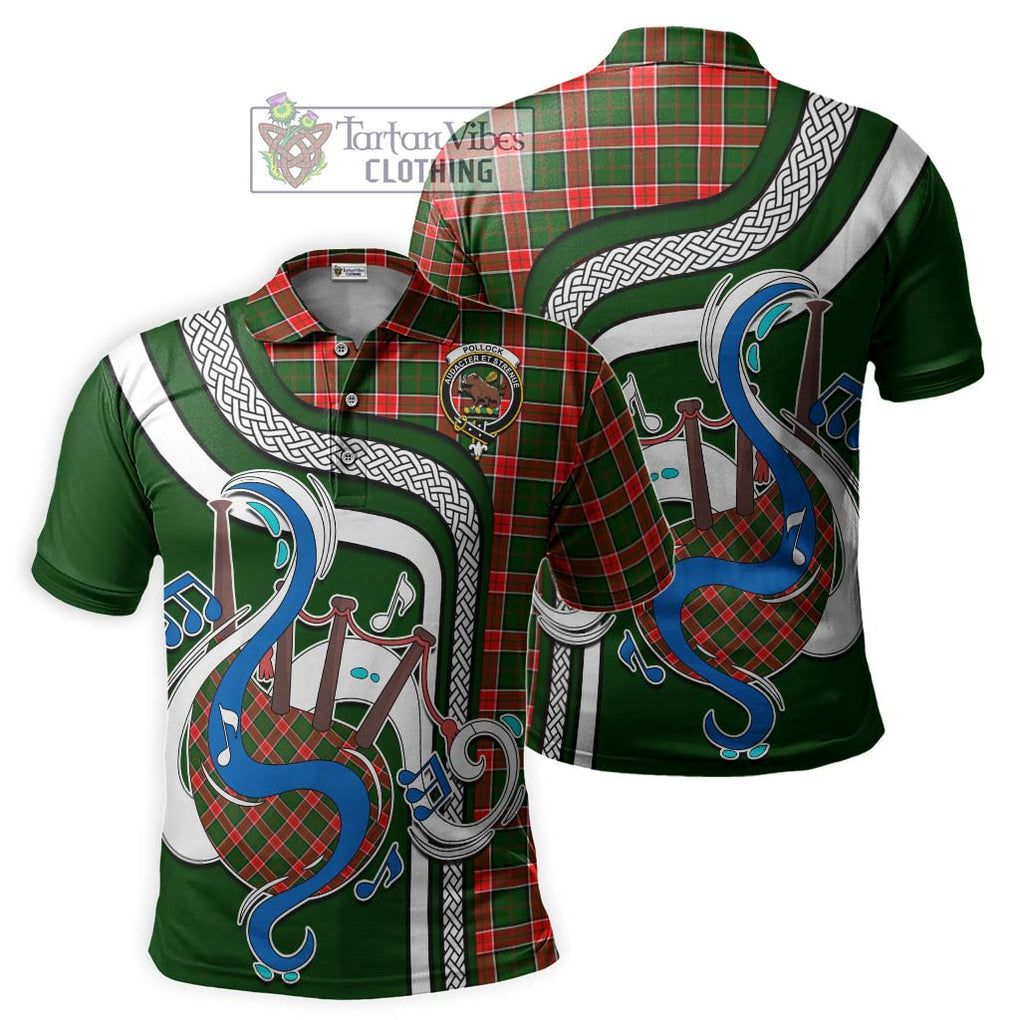 Tartan Vibes Clothing Pollock Modern Tartan Polo Shirt with Epic Bagpipe Style