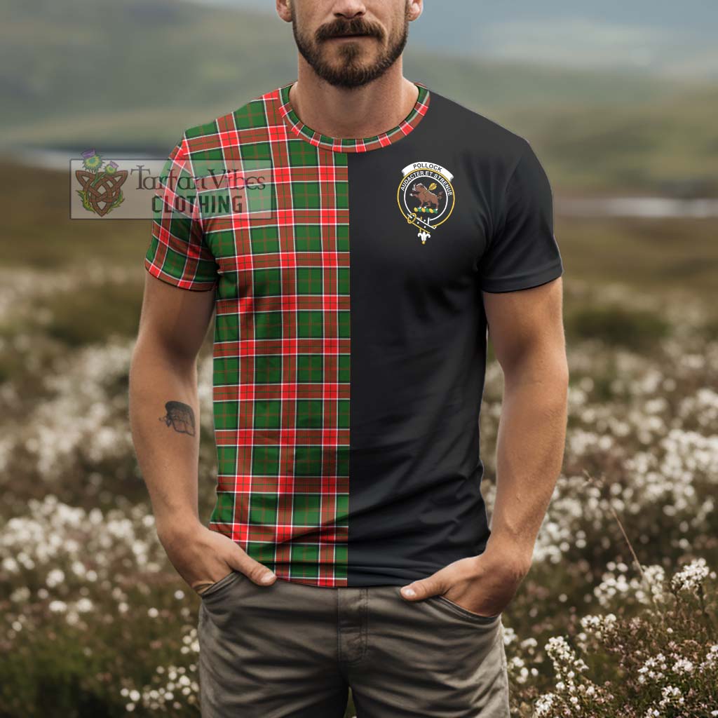 Tartan Vibes Clothing Pollock Modern Tartan T-Shirt with Family Crest and Half Of Me Style