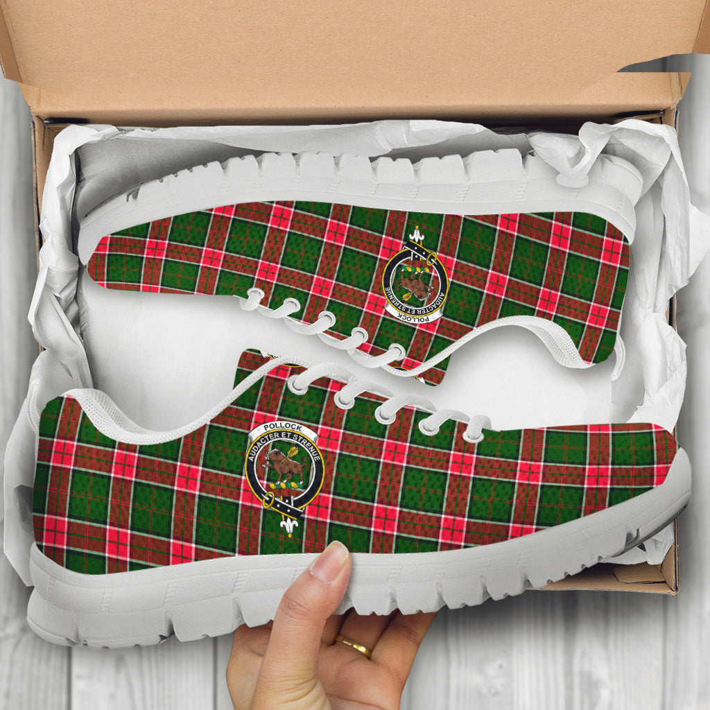 Pollock Tartan Sneakers with Family Crest - Tartan Vibes Clothing