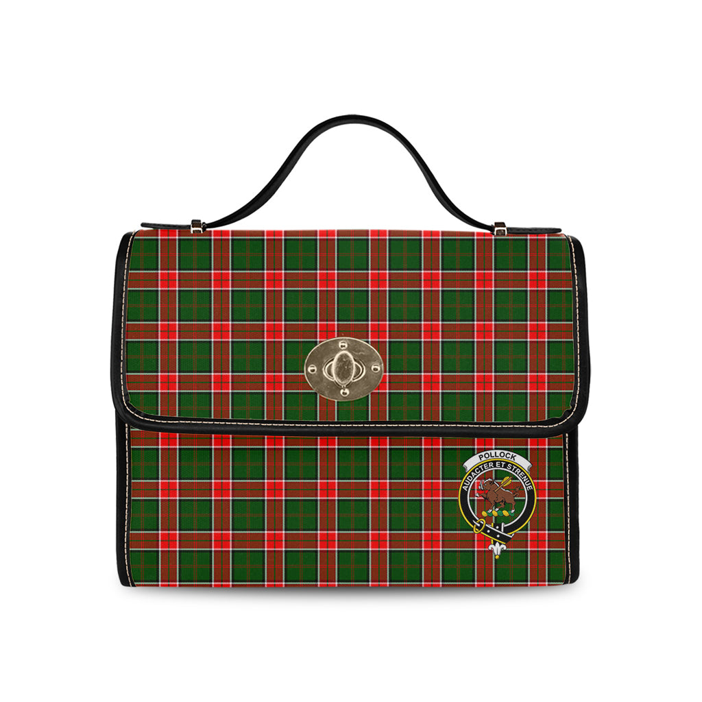 pollock-modern-tartan-leather-strap-waterproof-canvas-bag-with-family-crest