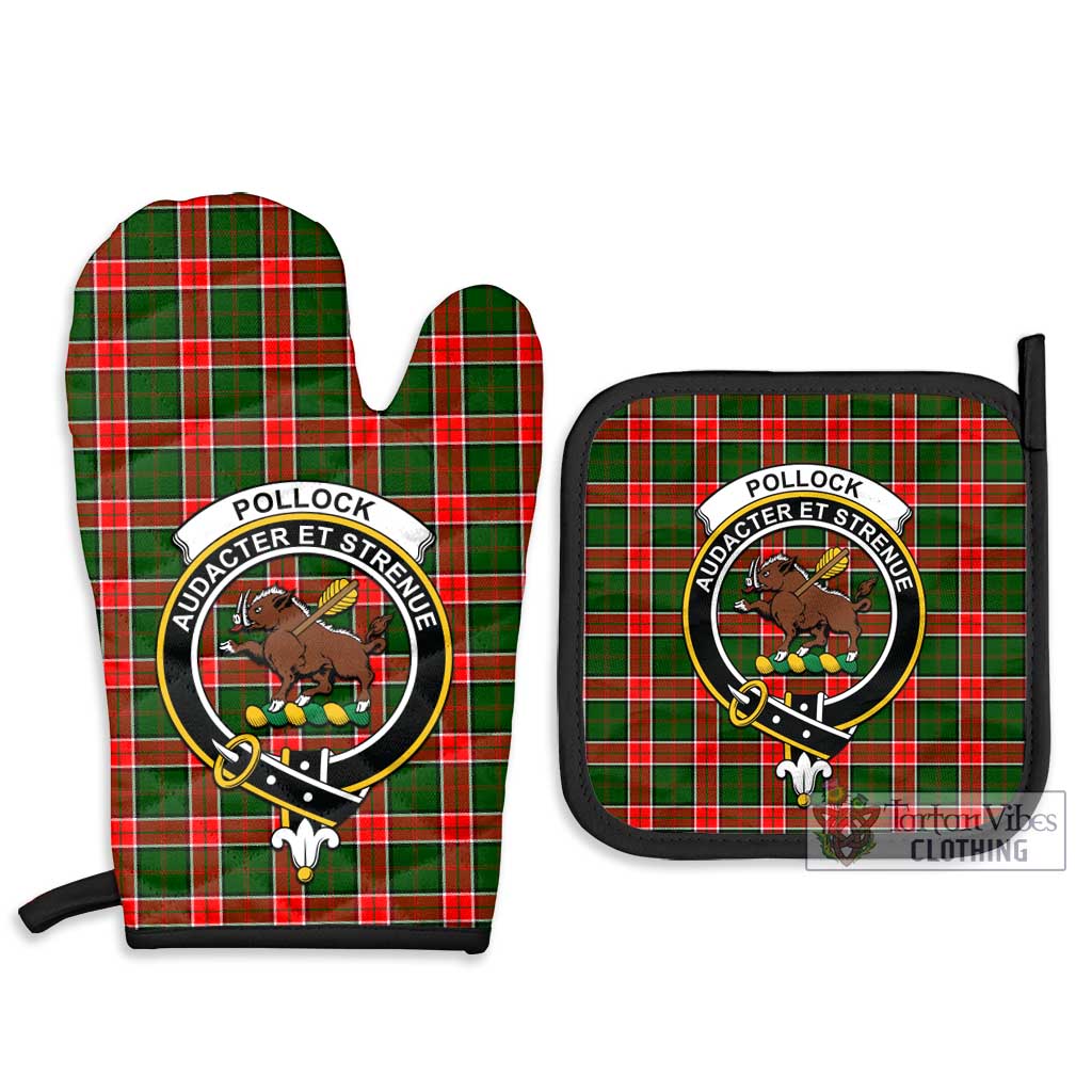 Tartan Vibes Clothing Pollock Modern Tartan Combo Oven Mitt & Pot-Holder with Family Crest