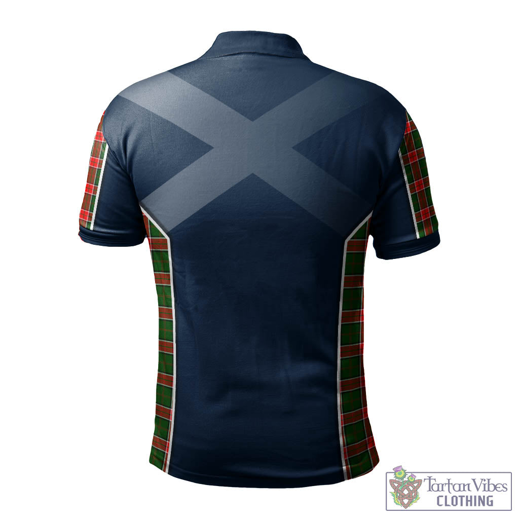 Tartan Vibes Clothing Pollock Modern Tartan Men's Polo Shirt with Family Crest and Scottish Thistle Vibes Sport Style