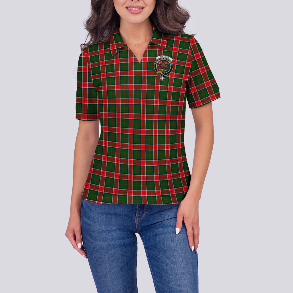 pollock-modern-tartan-polo-shirt-with-family-crest-for-women
