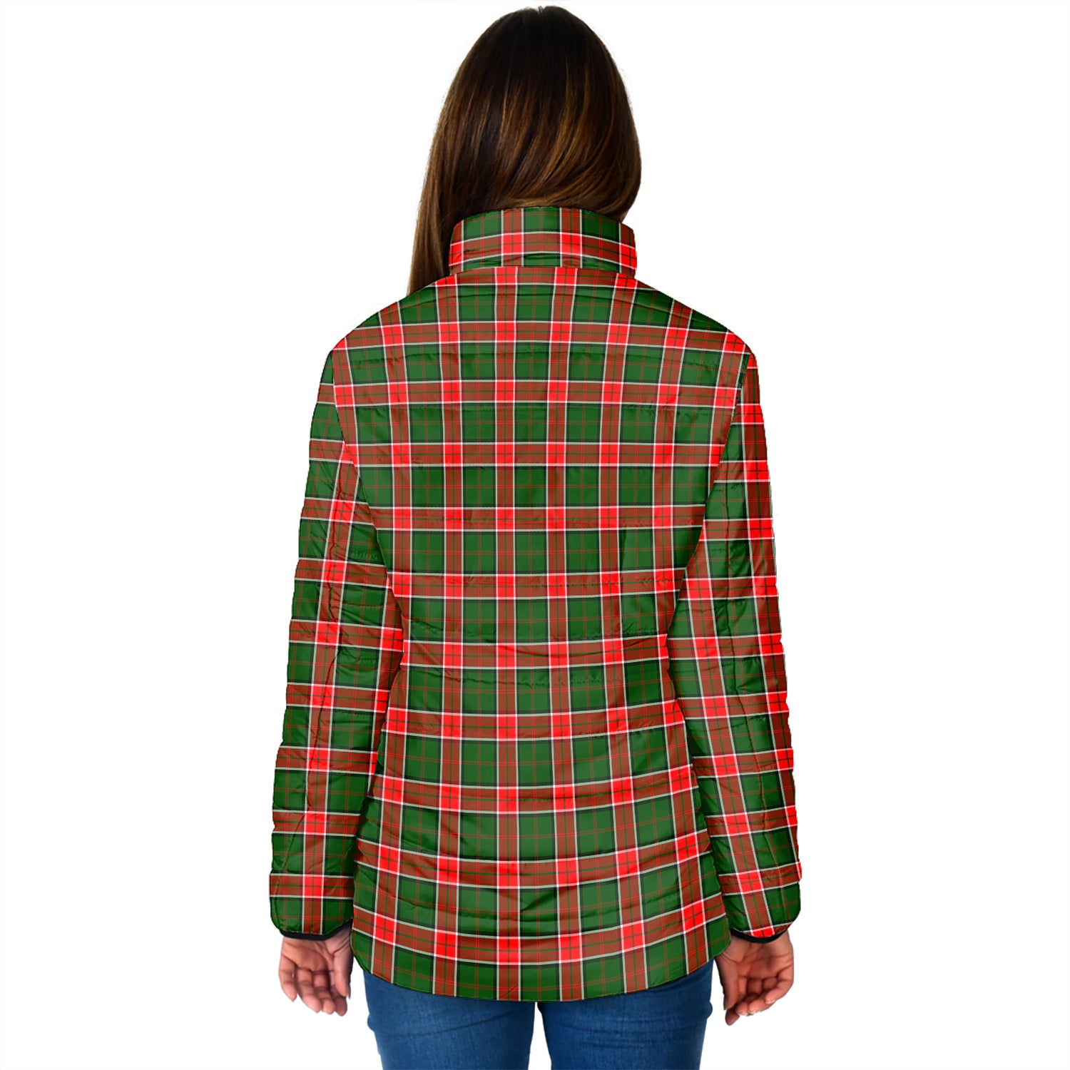 Pollock Tartan Padded Jacket with Family Crest - Tartan Vibes Clothing