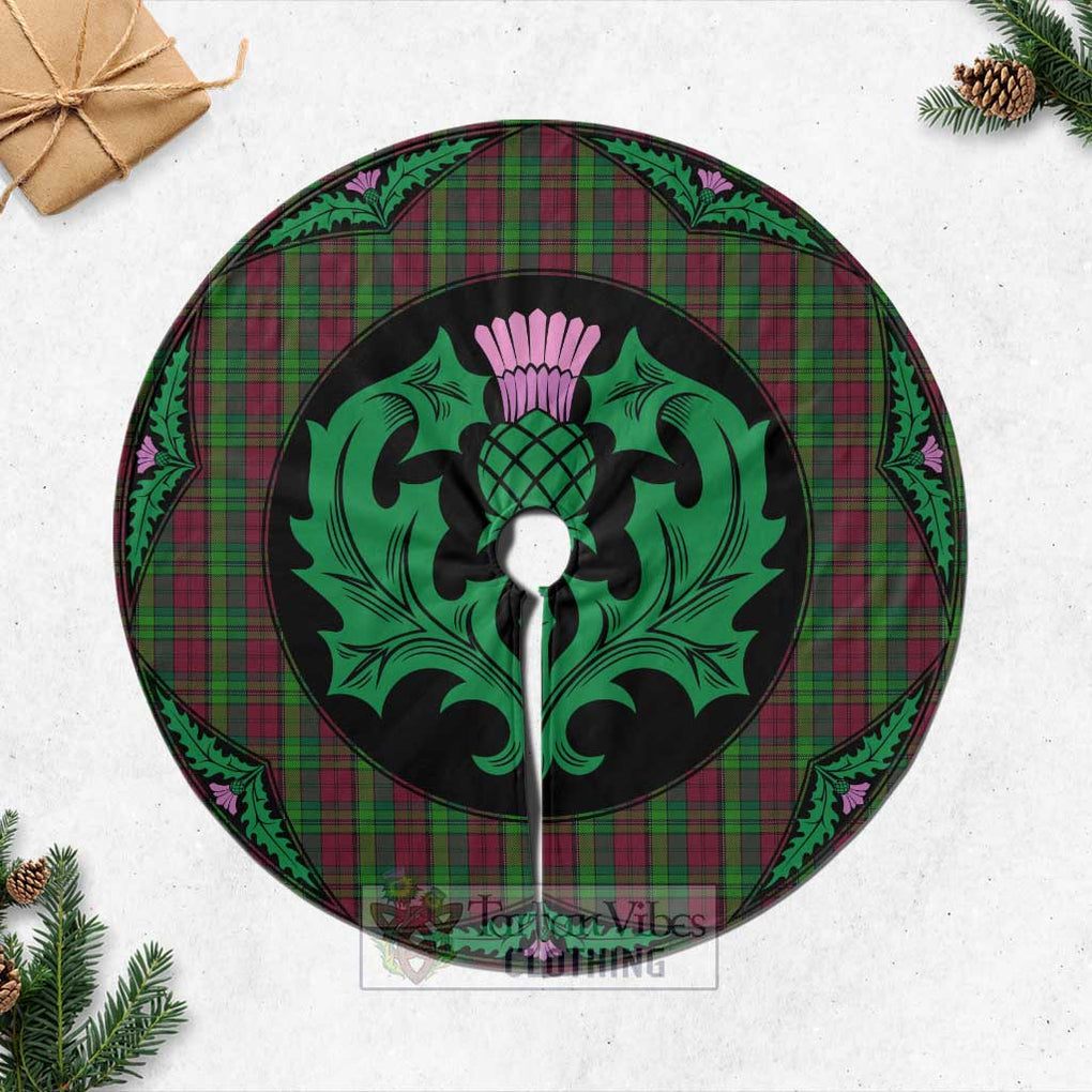 Tartan Vibes Clothing Pope of Wales Tartan Christmas Tree Skirt Scottish Thistle Style