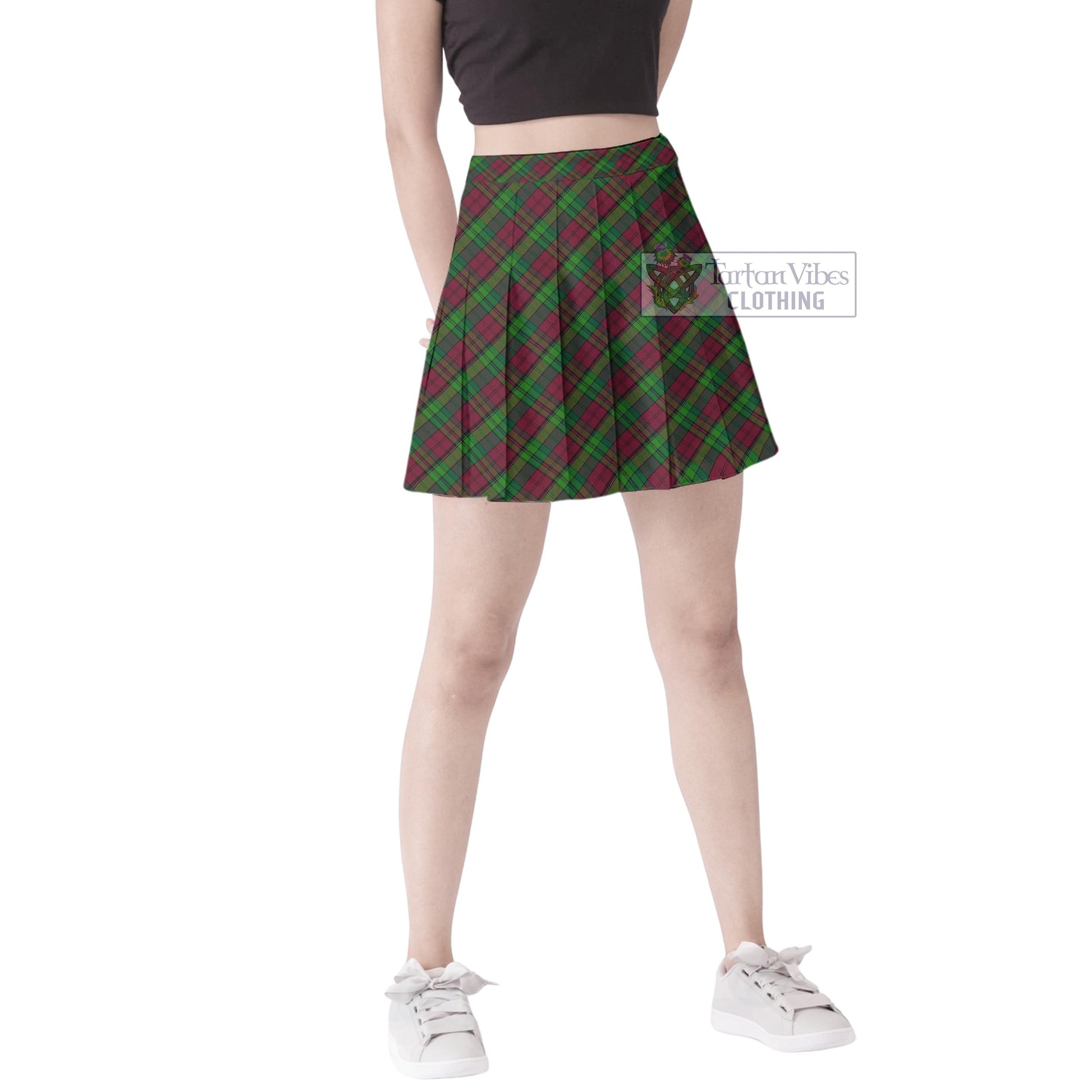 Tartan Vibes Clothing Pope of Wales Tartan Women's Plated Mini Skirt