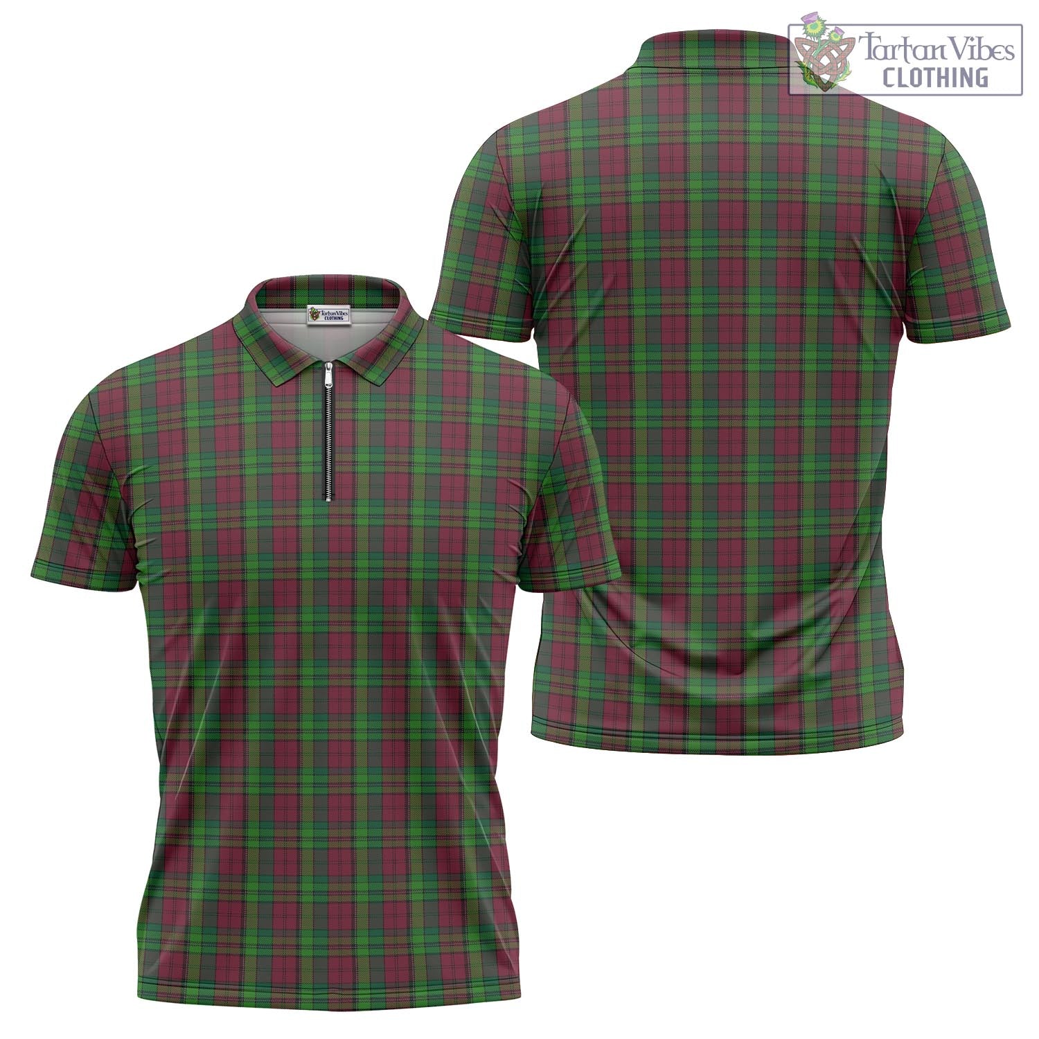 Tartan Vibes Clothing Pope of Wales Tartan Zipper Polo Shirt