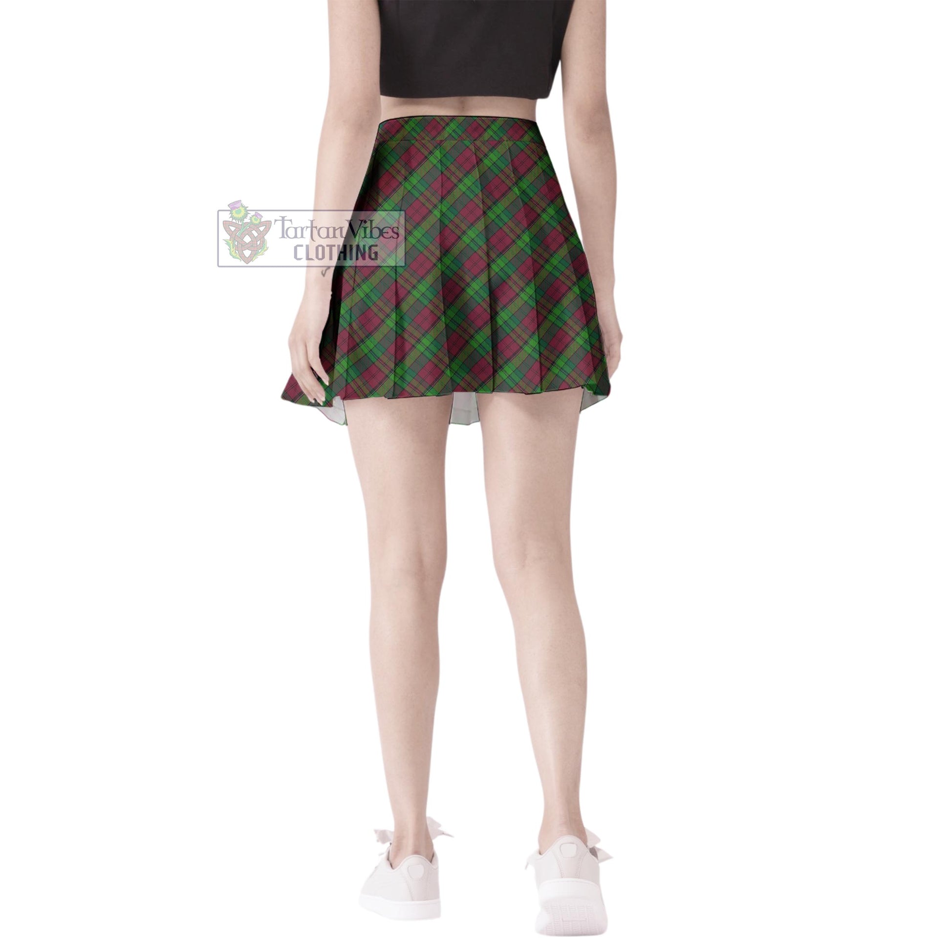 Tartan Vibes Clothing Pope of Wales Tartan Women's Plated Mini Skirt