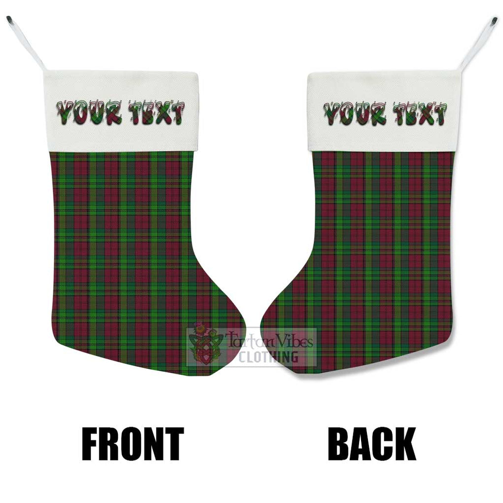 Tartan Vibes Clothing Pope of Wales Tartan Christmas Stocking with Personalized Text