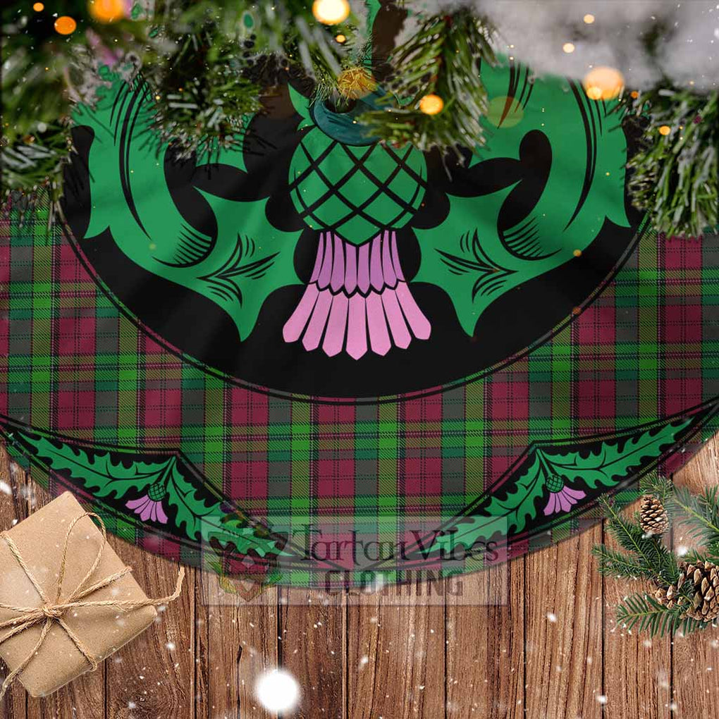 Tartan Vibes Clothing Pope of Wales Tartan Christmas Tree Skirt Scottish Thistle Style