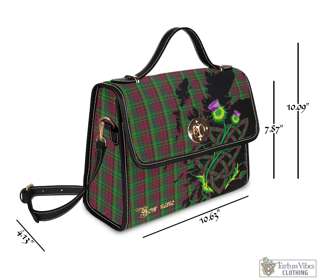 Tartan Vibes Clothing Pope of Wales Tartan Waterproof Canvas Bag with Scotland Map and Thistle Celtic Accents