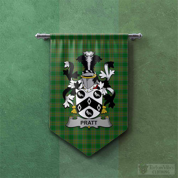 Pratt Irish Clan Tartan Gonfalon, Tartan Banner with Coat of Arms Chevron - Tartan Vibes Clothing