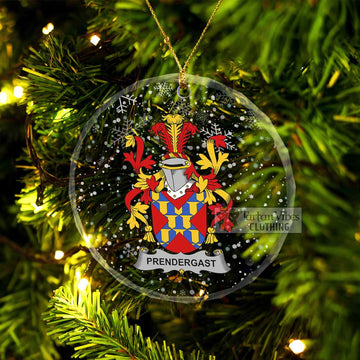 Prendergast Irish Clan Christmas Glass Ornament with Coat of Arms