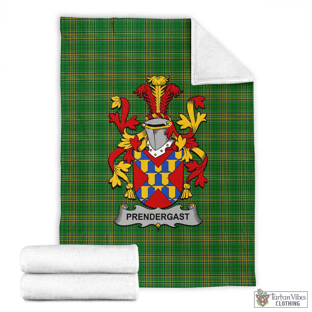 Prendergast Irish Clan Tartan Blanket with Coat of Arms X-Large 59 x 79 inches 150 x 200 cm - Tartan Vibes Clothing