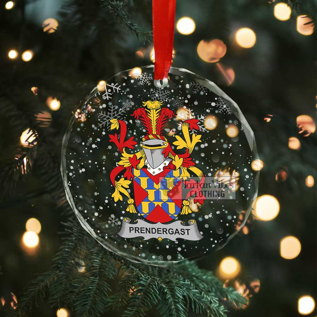 Prendergast Irish Clan Christmas Glass Ornament with Coat of Arms - 2D-tartanvibesclothing