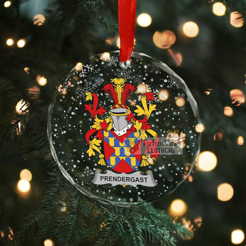 Prendergast Irish Clan Christmas Glass Ornament with Coat of Arms