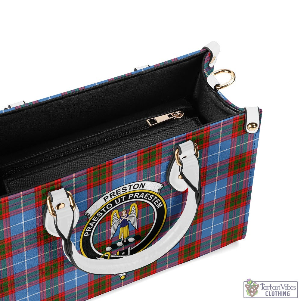 Tartan Vibes Clothing Preston Tartan Luxury Leather Handbags with Family Crest