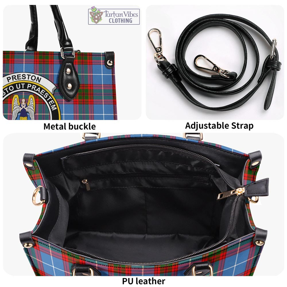 Tartan Vibes Clothing Preston Tartan Luxury Leather Handbags with Family Crest