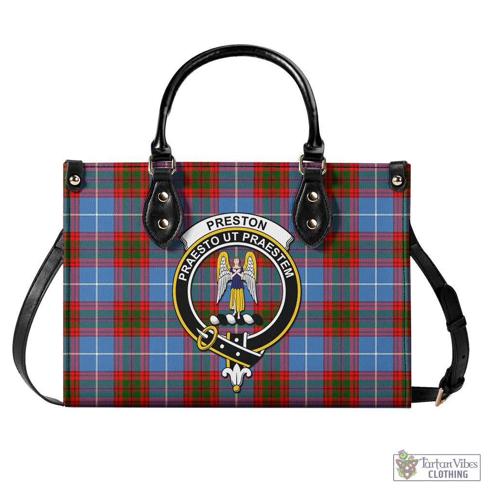 Tartan Vibes Clothing Preston Tartan Luxury Leather Handbags with Family Crest