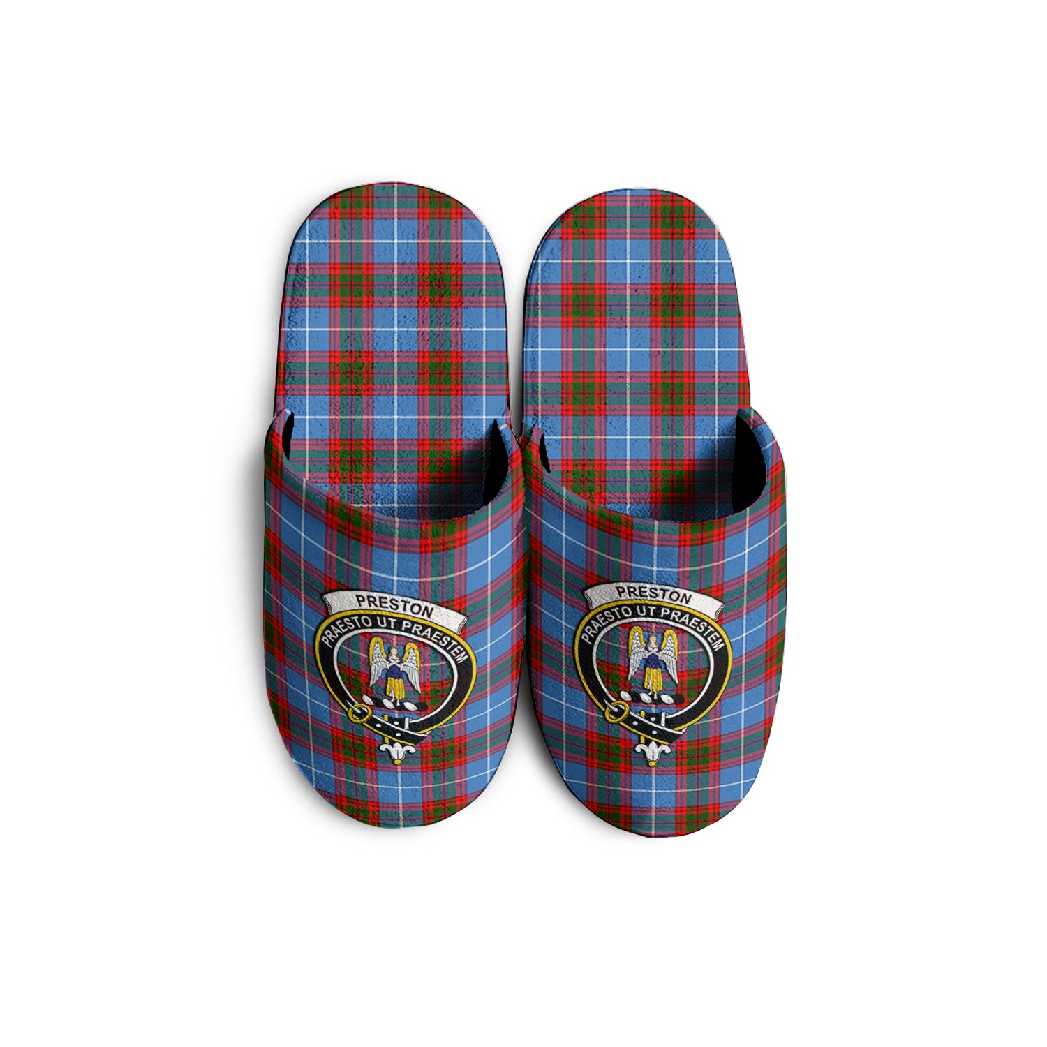 Preston Tartan Home Slippers with Family Crest KIDS - Tartan Vibes Clothing