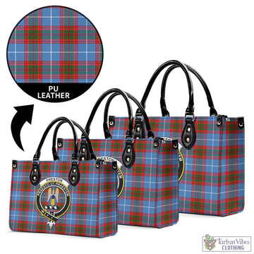 Preston Tartan Luxury Leather Handbags with Family Crest