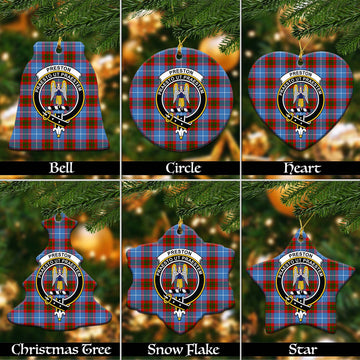 Preston Tartan Christmas Ornaments with Family Crest