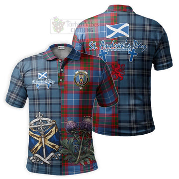 Preston Tartan Polo Shirt Happy St. Andrew's Day Half Tartan Style