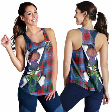 Preston Tartan Family Crest Women's Racerback Tanks Scottish Thistle Celtic Inspired 4XL - Tartan Vibes Clothing