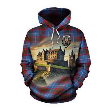 Preston Tartan Family Crest Cotton Hoodie with Scottish Ancient Castle Style Pullover Hoodie XS - Tartan Vibes Clothing