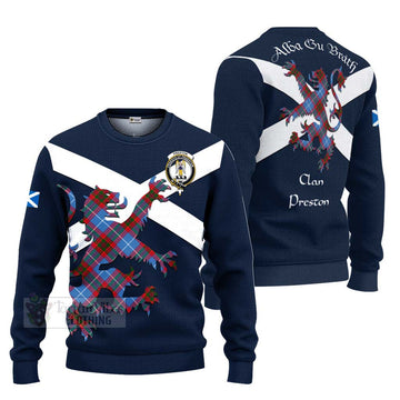 Preston Tartan Lion Rampant Ugly Sweater Proudly Display Your Heritage with Alba Gu Brath and Clan Name