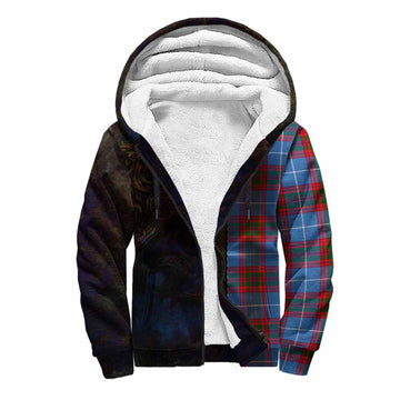 Preston Tartan Family Crest Sherpa Hoodie Alba Gu Brath Be Brave Lion Ancient Style Unisex S - Tartan Vibes Clothing
