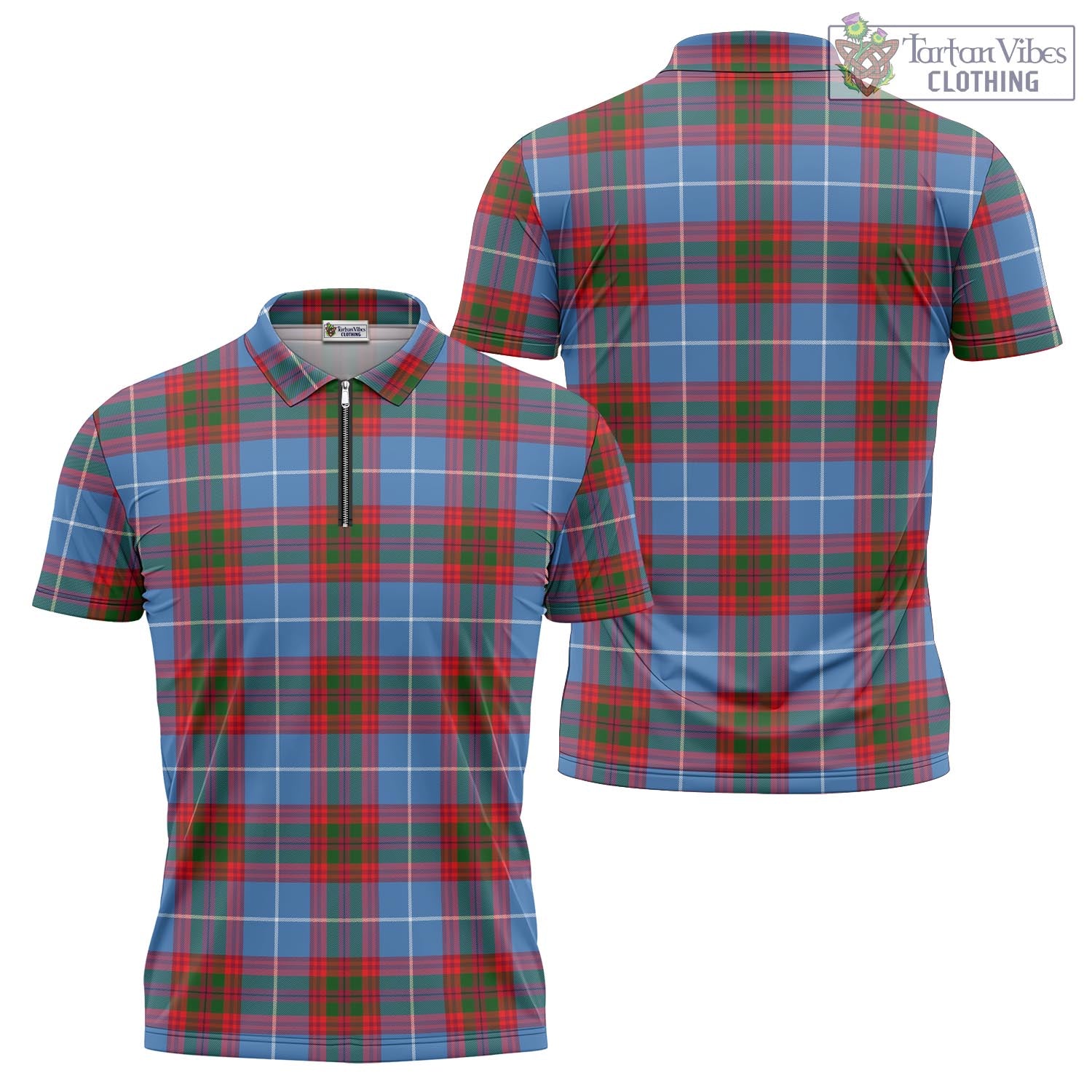 Preston Tartan Zipper Polo Shirt Unisex - Tartan Vibes Clothing