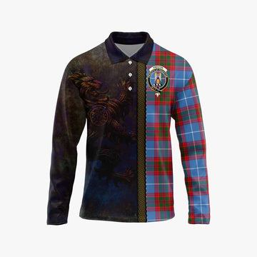 Preston Tartan Family Crest Long Sleeve Polo Shirt Alba Gu Brath Be Brave Lion Ancient Style Unisex - Tartan Vibes Clothing