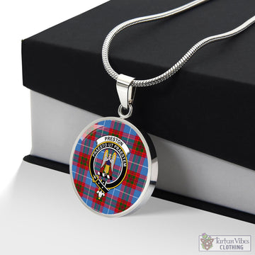 Preston Tartan Circle Necklace with Family Crest