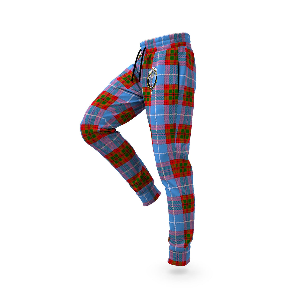 Preston Tartan Joggers Pants with Family Crest S - Tartan Vibes Clothing