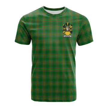 Preston Irish Clan Tartan Cotton T-shirt with Coat of Arms