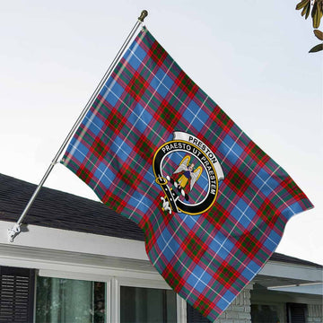 Preston Tartan House Flag with Family Crest